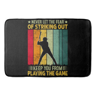 Baseball Player Motivation Bath Mat