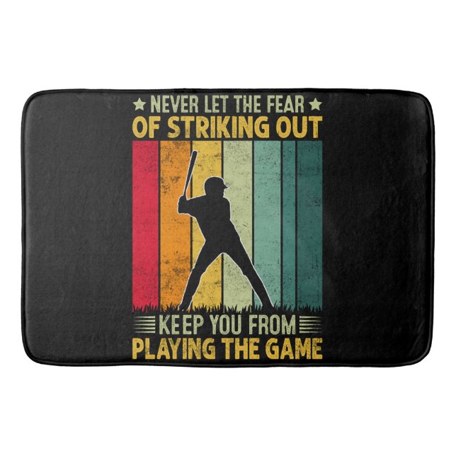 Baseball Player Motivation Bath Mat (Front)