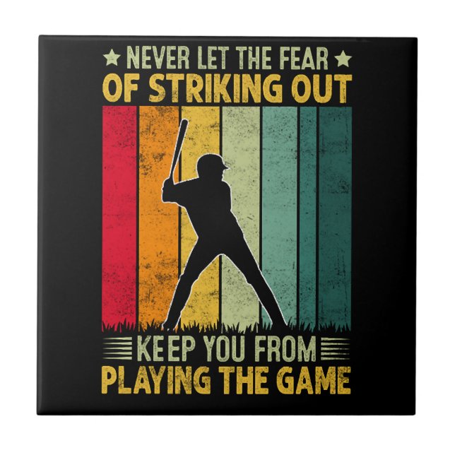 Baseball Player Motivation Ceramic Tile (Front)