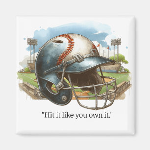 Baseball Player Motivation Magnet 