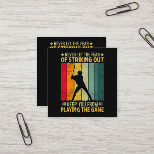 Baseball Player Motivation Square Business Card