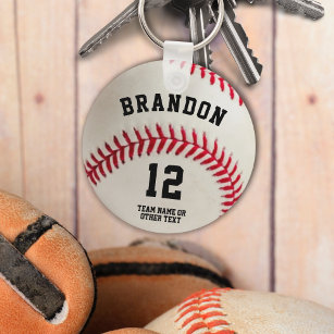 Baseball Player Name Number Personalised Key Ring