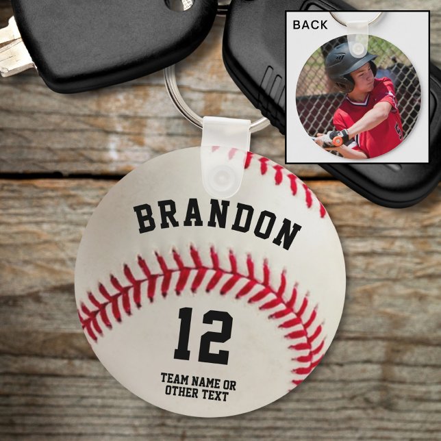 Baseball Player Name Number Photo Personalised Key Ring (Creator Uploaded)