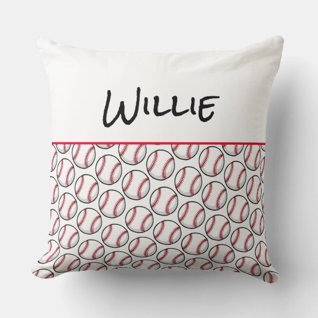 Baseball Player NAME Sports Balls Player Fun Cushion (Front)