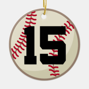 Baseball Player Number 15 Ornament
