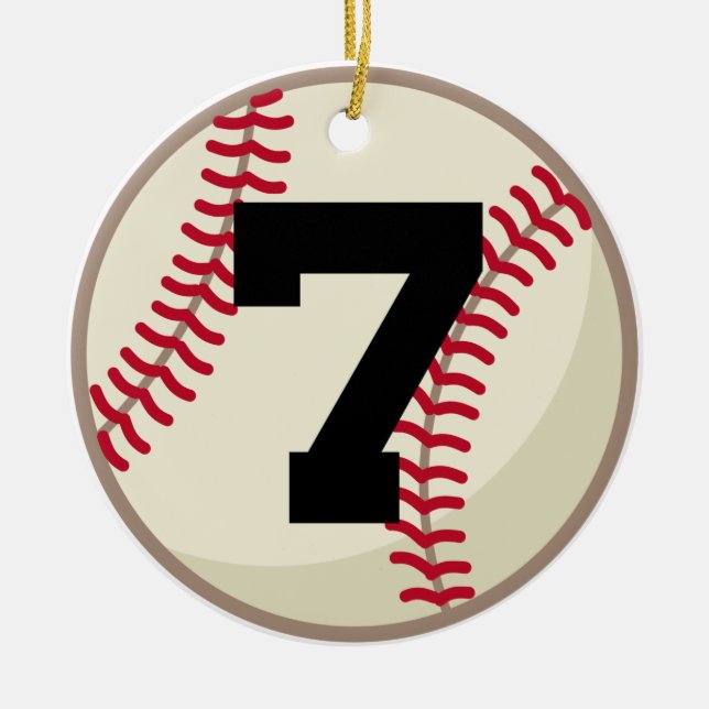 Baseball Player Number 7 Ornament (Front)