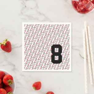Baseball Player Number Kids Age Sports Party Fun Napkin