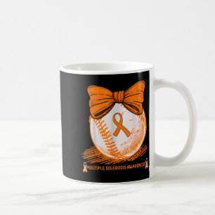 Baseball Player Orange Ribbon Multiple Sclerosis A Coffee Mug