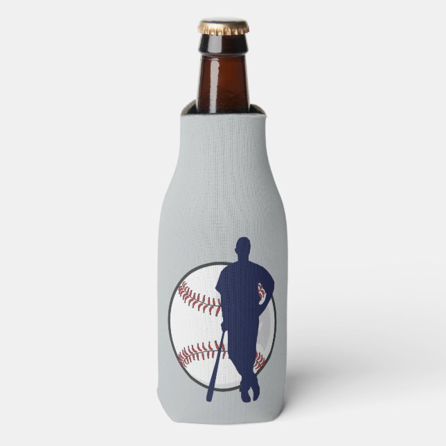 Baseball Player Personalised Bottle Cooler (Bottle Front)