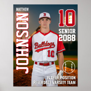 Baseball Player Personalized Photo Senior Sports Poster