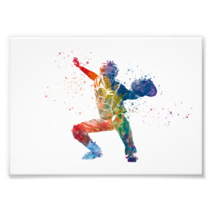 baseball player photo print