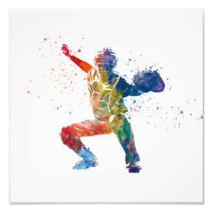 baseball player photo print