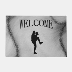 Baseball Player Pitcher Windup Doormat