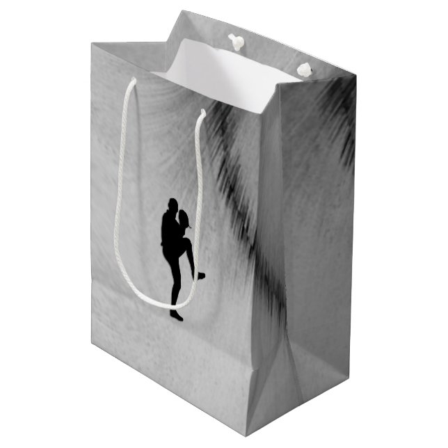 Baseball Player Pitcher Windup Medium Gift Bag (Front Angled)