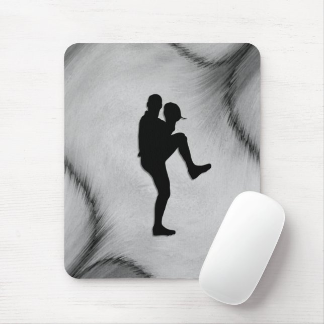 Baseball Player Pitcher Windup Mouse Pad (With Mouse)