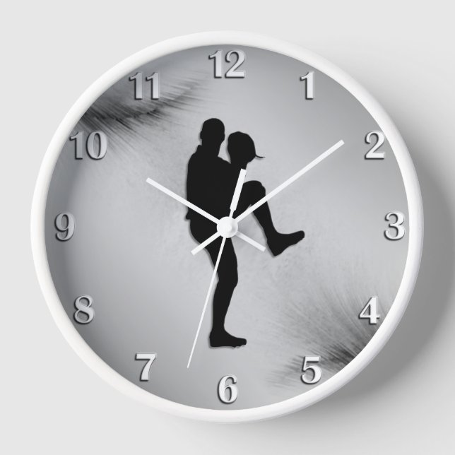 Baseball Player Pitcher Windup White Numbers Clock (Front)