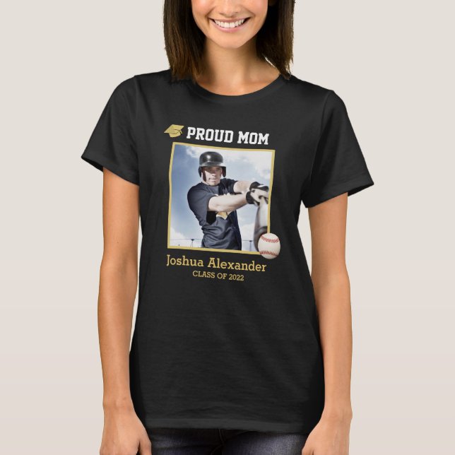 Baseball player  Proud Mum Photo grad class of 202 T-Shirt (Front)