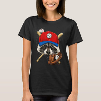 Baseball Player Racoon Pitcher Catcher Baseball C T-Shirt