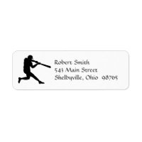 Baseball Player Return Address Labels