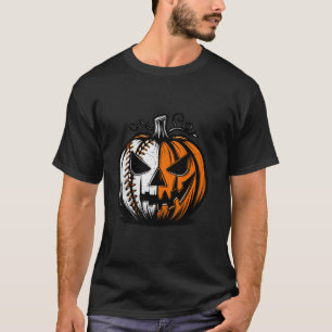 Baseball Player Scary Pumpkin Vintage Costume Hall T-Shirt
