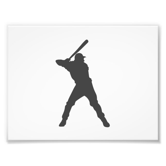 Baseball  player  silhouette photo print (Front)