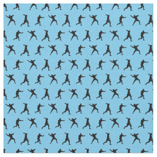 Baseball Player Silhouettes Mini CUSTOM BG COLOR Fabric