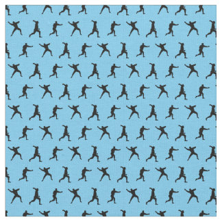Baseball Player Silhouettes Mini CUSTOM BG COLOR Fabric
