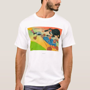 Baseball Player Sliding to Base, Arriving T-Shirt