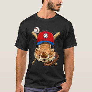 Baseball Player Squirrel Pitcher Catcher Baseball T-Shirt