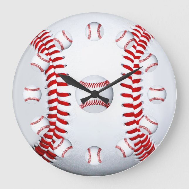 Baseball Player Team Sports Fan Gift Idea Large Clock (Front)