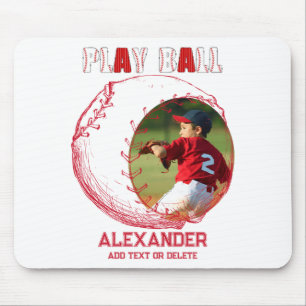 Baseball Player Team Supporter Little Kids League Mouse Pad