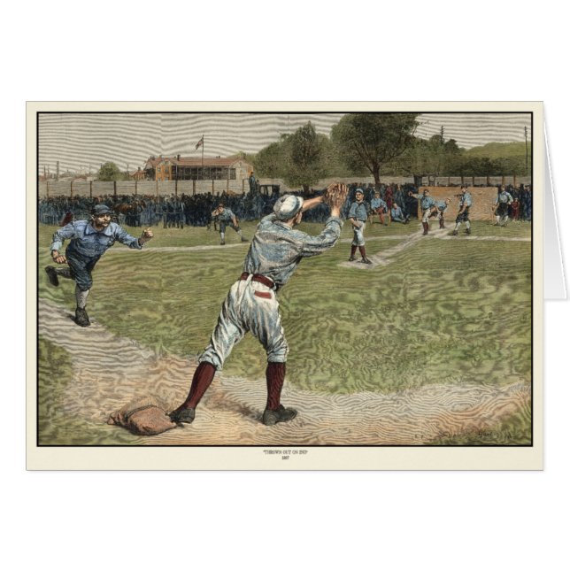 Baseball Player Thrown Out at Second Base (Front Horizontal)