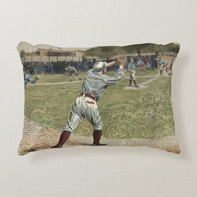 Baseball Player Thrown Out at Second Base Decorative Cushion (Front)