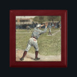 Baseball Player Thrown Out at Second Base Gift Box<br><div class="desc">This painting belongs in Ken Burns' baseball documentary! A player is thrown out at second as he hustles to reach the base. The perfect gift for the seamhead in your life!</div>