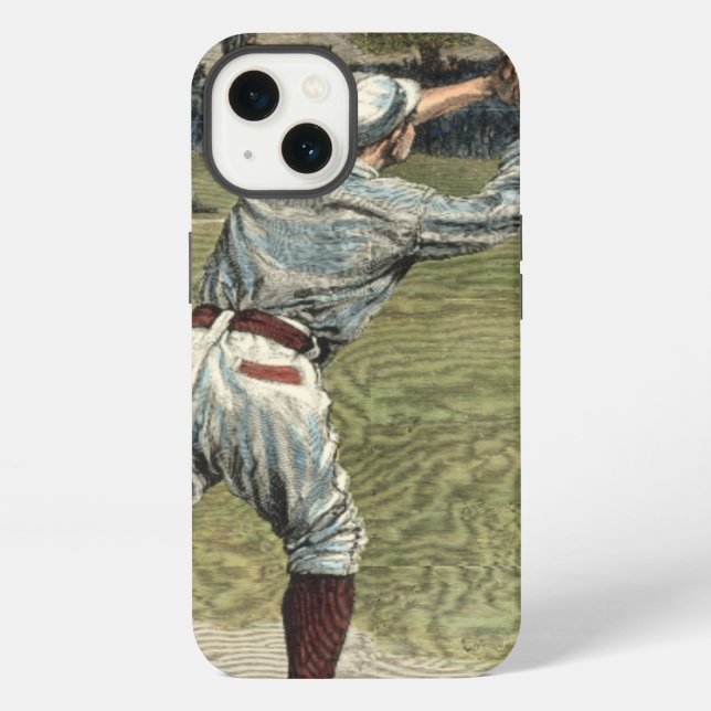 Baseball Player Thrown Out at Second Base iPhone Case (Back)
