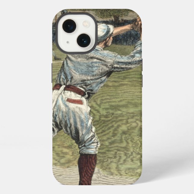 Baseball Player Thrown Out at Second Base iPhone Case (Back)