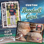 Baseball Player Trading Card Souvenir<br><div class="desc">Be just like the pros by having your very own custom baseball card featuring a photo of yourself on the front and your personal baseball statistics on the back. You'll get plenty of cards in a pack because these cards are meant to trade with friends and also to give to...</div>