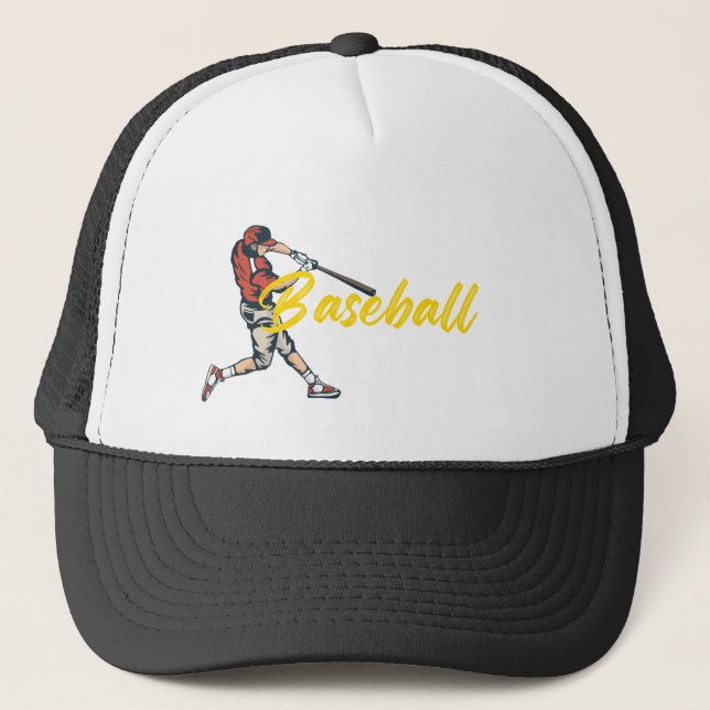 Baseball Player Trucker Hat (Front)