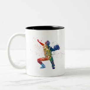 baseball player Two-Tone coffee mug