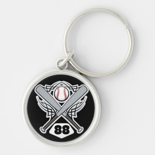 Baseball Player Uniform Number 88 Key Ring (Front)