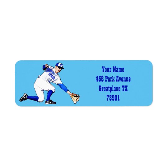 Baseball Player With Your Name Or Monogram Return Return Address Label
