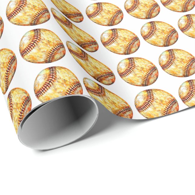 Baseball Player Wrapping Paper (Roll Corner)