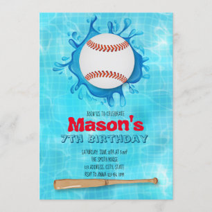 Baseball Pool Party invitation