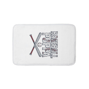 Baseball Poppa Vintage Engraving Shirt Design_1 Bath Mat