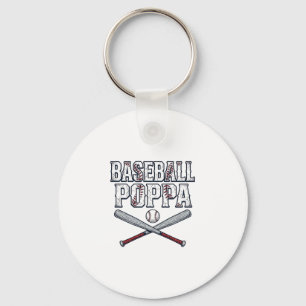 Baseball Poppa Vintage Engraving Shirt Design_1 Key Ring