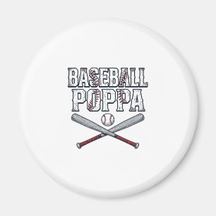 Baseball Poppa Vintage Engraving Shirt Design_1 Magnet