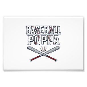 Baseball Poppa Vintage Engraving Shirt Design_1 Photo Print