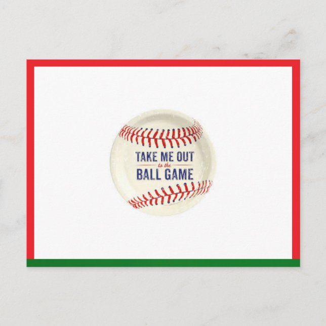 Baseball Postcard (Take me out to the ballpark) (Front)