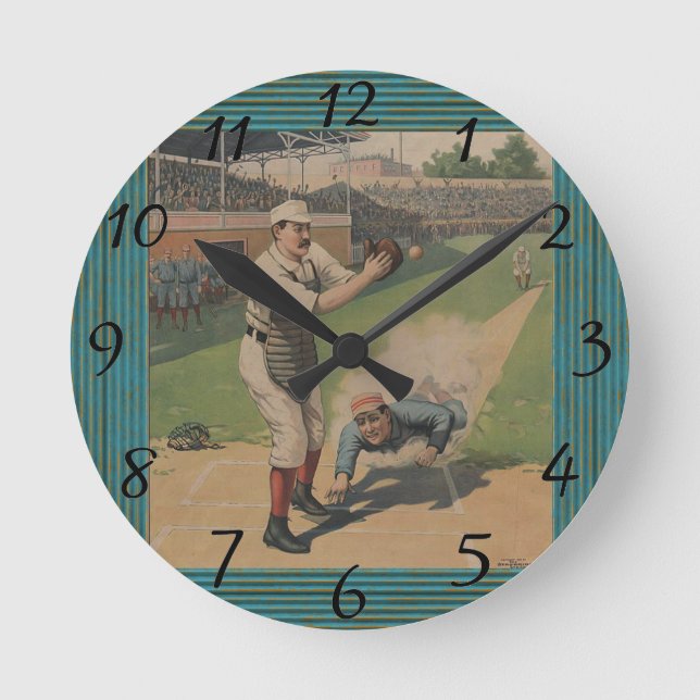 Baseball Poster Round Clock (Front)