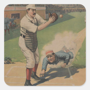 Baseball Poster Square Sticker